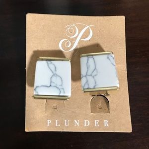 White marble earrings